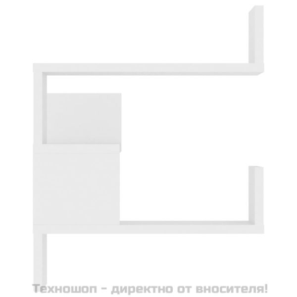 Стенни ъглови рафтове, 2 бр, бели, 40x40x50 см, инженерно дърво