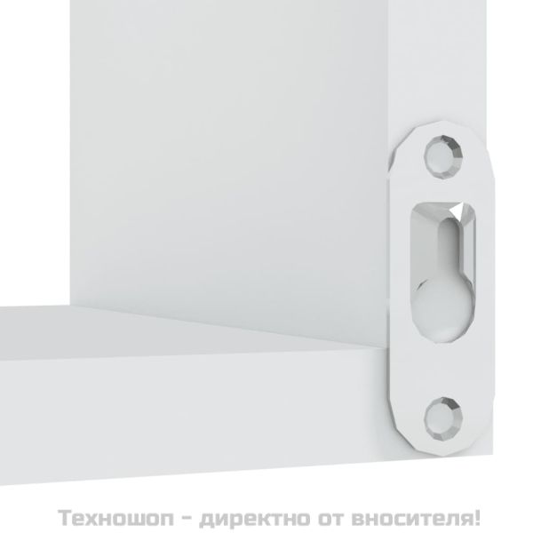 Стенни ъглови рафтове, 2 бр, бели, 40x40x50 см, инженерно дърво