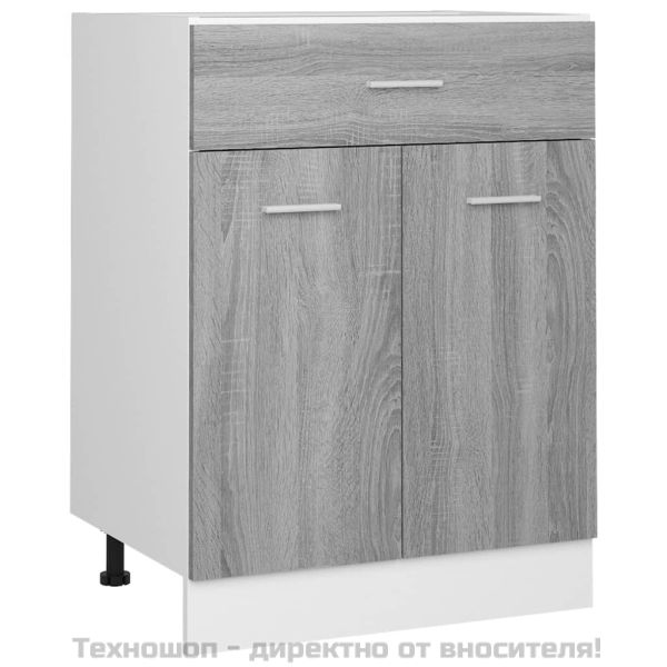 Шкаф с чекмеджета "Lyon", сив, цвят сонома, 60x46x81,5 см, инженерно дърво
