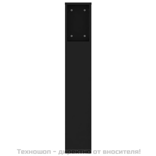 Табла за легло тип шкаф, черна, 140x18,5x104,5 см