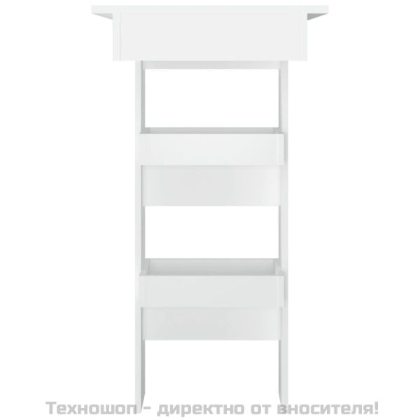 Стенна бар маса, бяла, 102x45x103,5 см, инженерно дърво