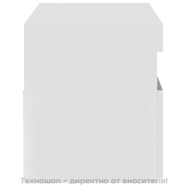 ТВ шкаф с LED осветление, бял, 75x35x40 см