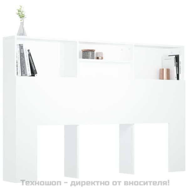 Табла за легло тип шкаф, бяла, 160x19x103,5 см