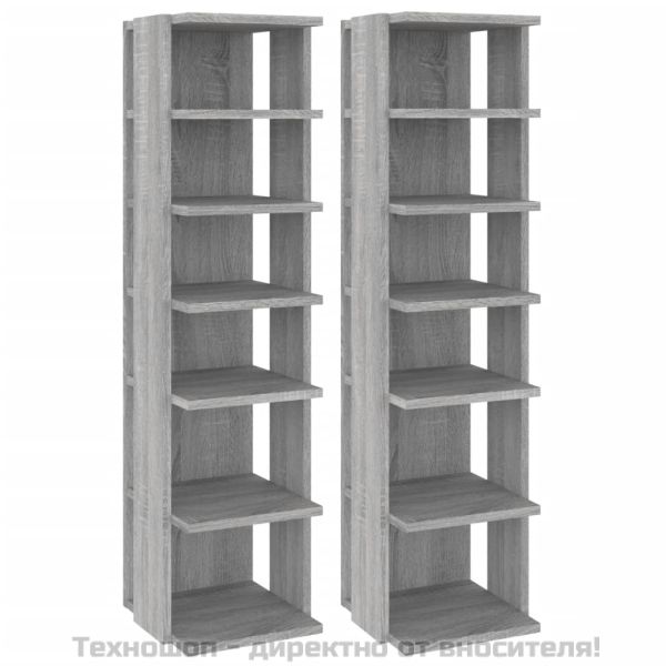 Шкафове за обувки 2 бр сив сонома 27,5x27x102см инженерно дърво