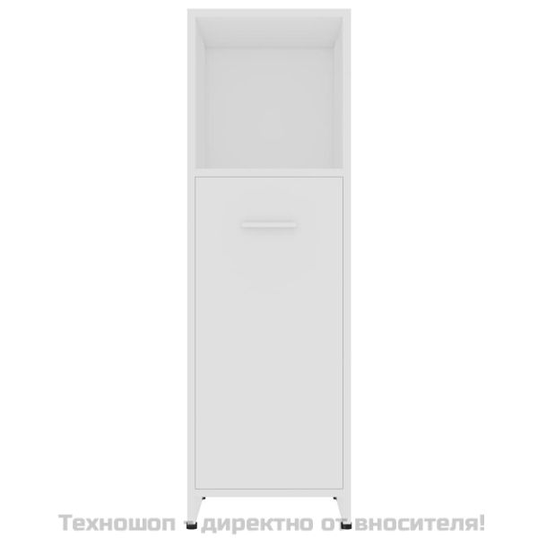 Шкаф за баня, бял, 30x30x95 см, инженерно дърво