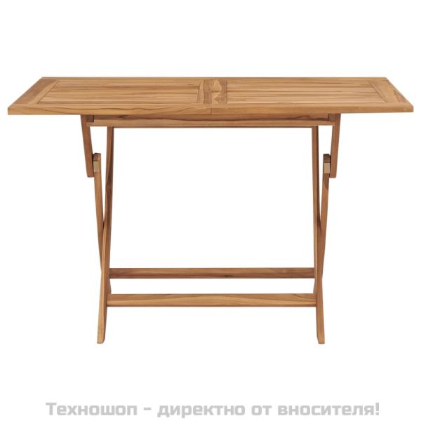Сгъваема градинска маса, 120x70x75 см, тиково дърво масив