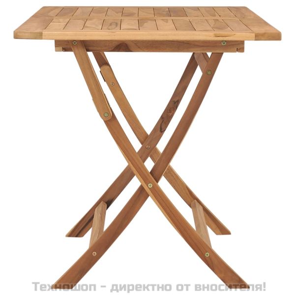 Сгъваема градинска маса, 120x70x75 см, тиково дърво масив