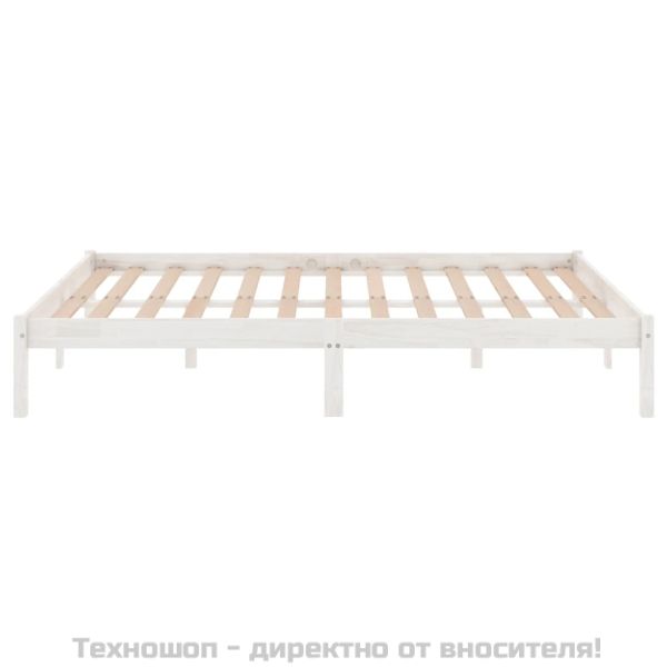 Рамка за легло без матрак, бял, 200x200 см, масивно дърво