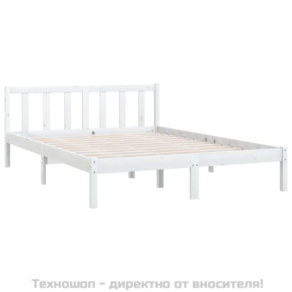 Рамка за легло без матрак, бял, 120x200 см, масивно дърво