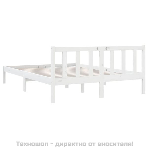 Рамка за легло без матрак, бял, 120x200 см, масивно дърво