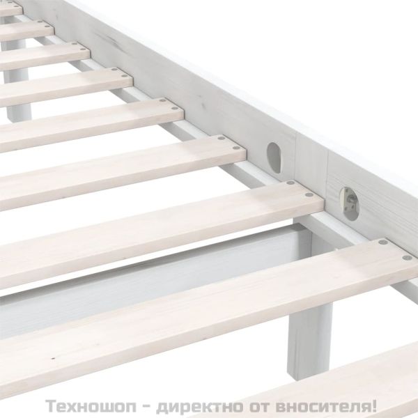 Рамка за легло без матрак, бял, 120x200 см, масивно дърво