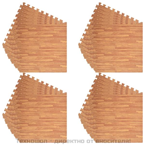 Постелки за под 24 бр дървесни шарки 8,64 м² EVA пяна