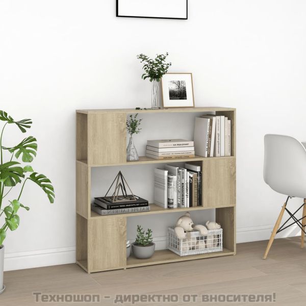 Библиотека/разделител за стая, дъб сонома, 100x24x94 см