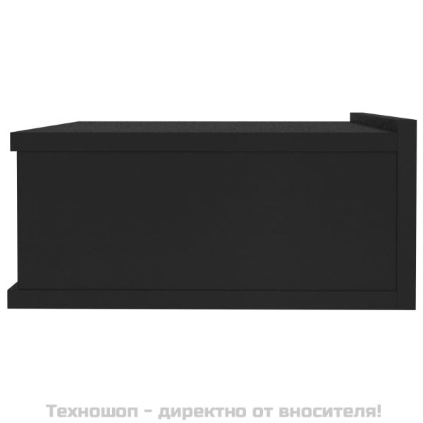 Нощни шкафчета за стена, 2 бр, черни, 40x30x15 см