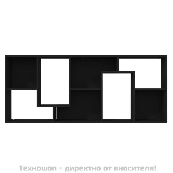 Шкаф библиотека, черен, 67x24x161 см, инженерно дърво