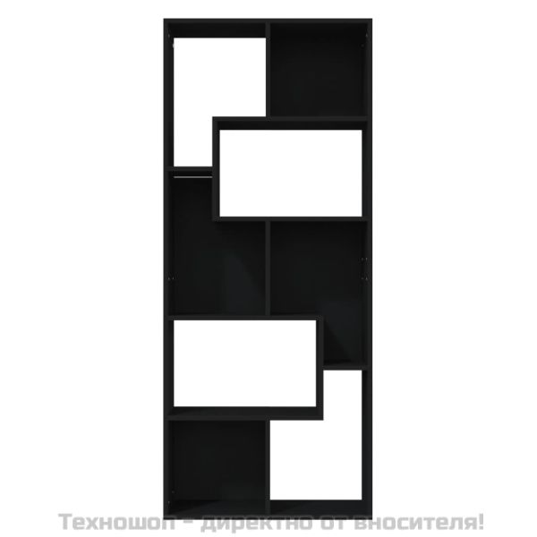 Шкаф библиотека, черен, 67x24x161 см, инженерно дърво