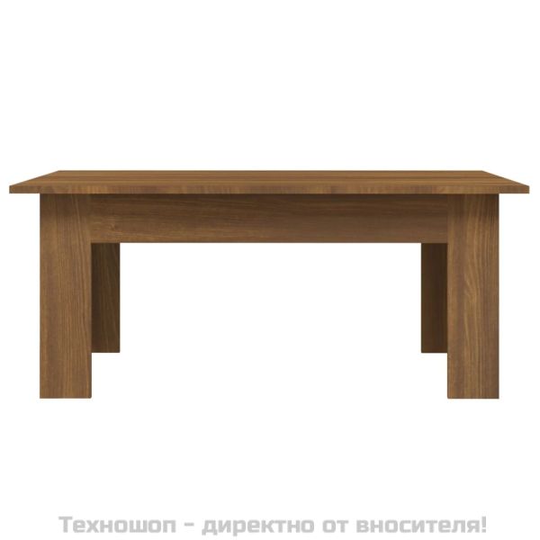 Кафе маса, кафяв дъб, 100x60x42 см, инженерно дърво
