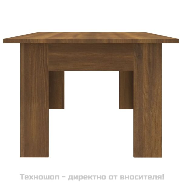 Кафе маса, кафяв дъб, 100x60x42 см, инженерно дърво