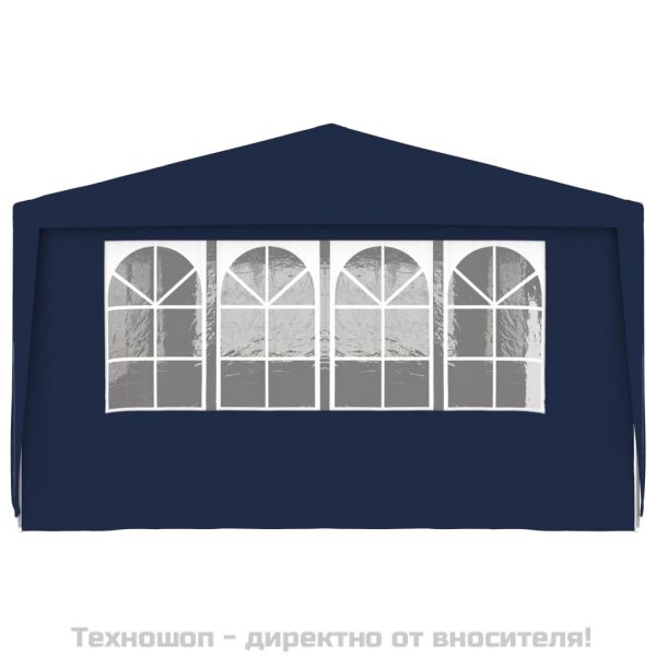 Професионална парти шатра със стени 4x9 м синя 90 г/м²