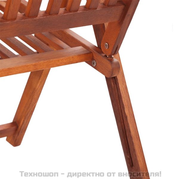 Сгъваеми градински столове, 2 бр, акация масив, кафяви