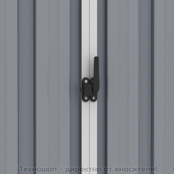 Градинска барака, сива, 205x129x183 см, поцинкована стомана