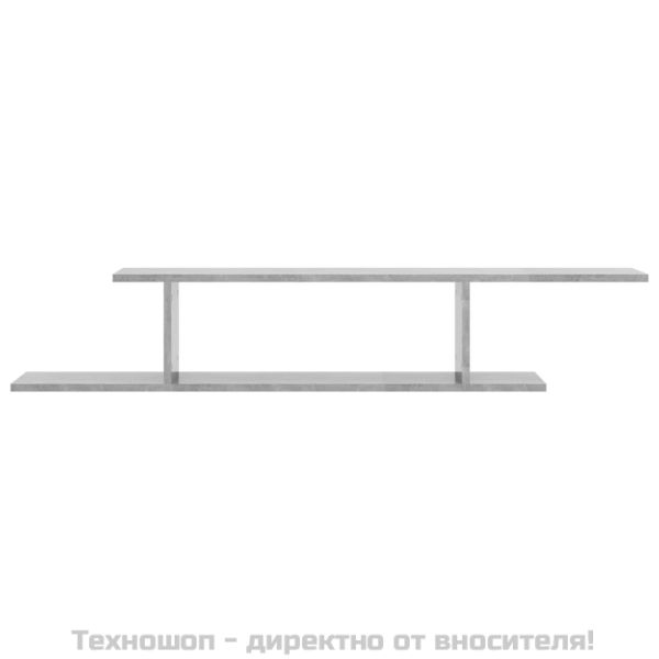 Стенен ТВ рафт, бетонно сив, 125x18x23 см, инженерно дърво