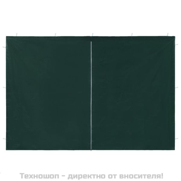 Странични стени за парти шатра, 2 бр, с цип, PE, зелени