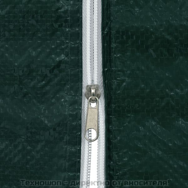 Странични стени за парти шатра, 2 бр, с цип, PE, зелени