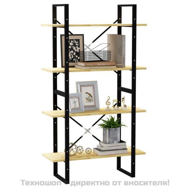 4-етажна библиотека, 80x30x140 см, борово дърво масив