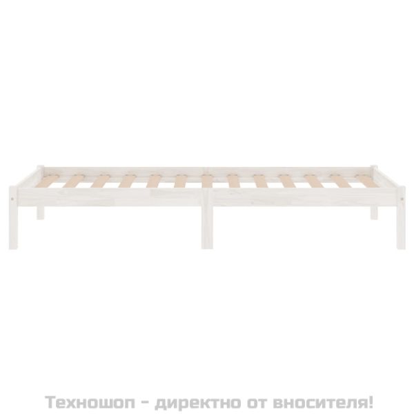 Рамка за легло без матрак, бял, 90x200 см, масивно дърво