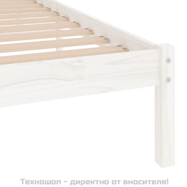 Рамка за легло без матрак, бял, 90x200 см, масивно дърво