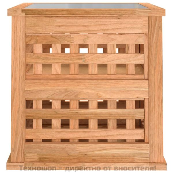 Нощни шкафчета, 2 бр, 34x34x34 см, орех масив