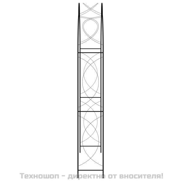 Градинска арка, черна, 150x34x240 см, желязо