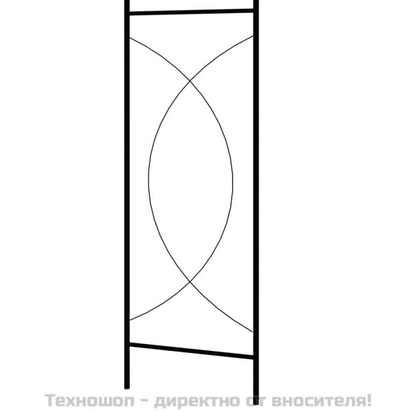 Градинска арка, черна, 150x34x240 см, желязо