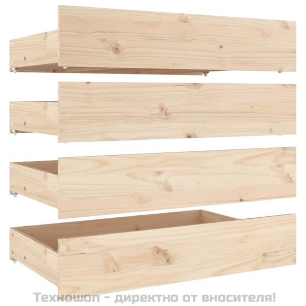 Чекмеджета за легло, 4 бр, бор масив