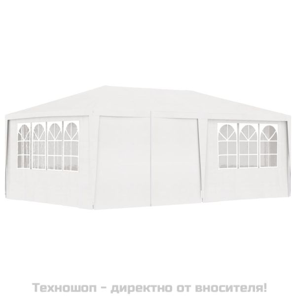Професионална парти шатра със стени 4х6 м бяла 90 г/м²