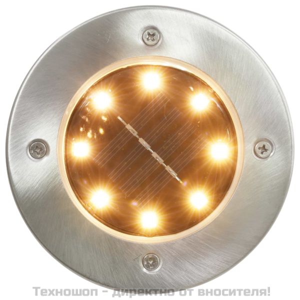 Соларни земни лампи, 8 бр, LED светлина, топло бели