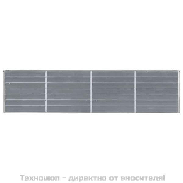 Повдигната леха, 320x40x77 см, поцинкована стомана, сива