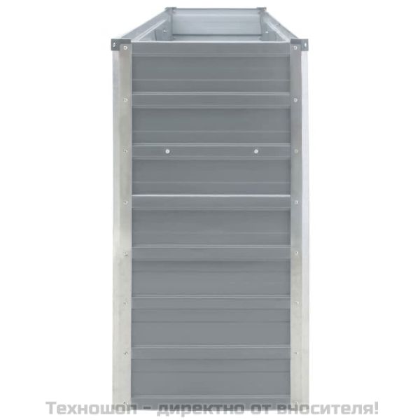 Повдигната леха, 320x40x77 см, поцинкована стомана, сива