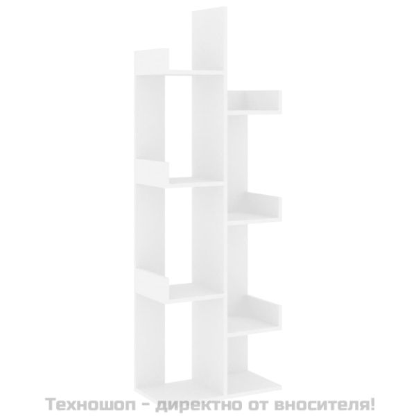 Библиотека, бяла, 48x25,5x140 см, инженерно дърво