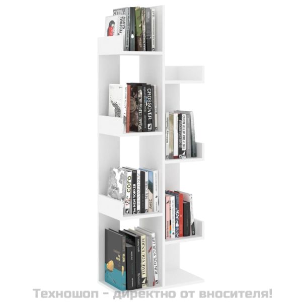 Библиотека, бяла, 48x25,5x140 см, инженерно дърво