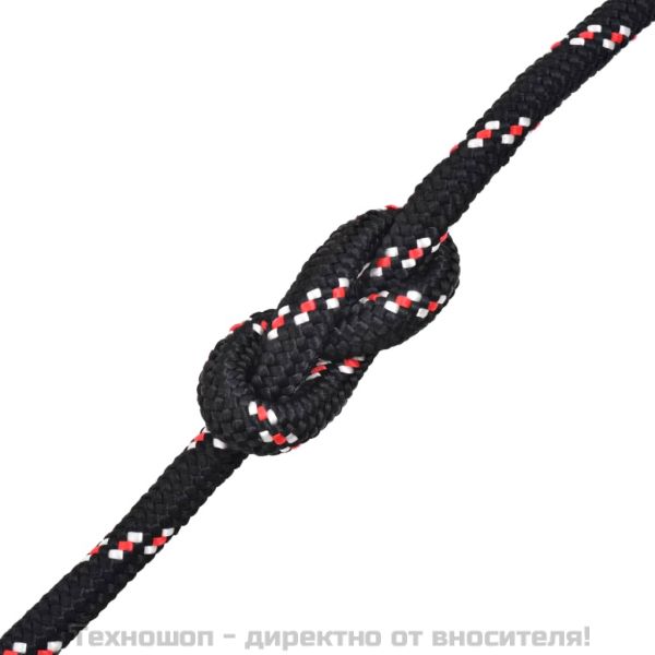 Морско въже, полипропилен, 12 мм, 50 м, черно