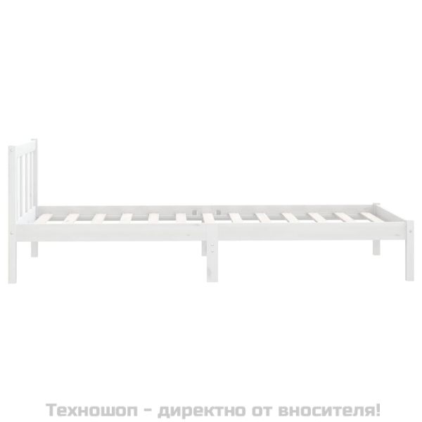 Рамка за легло, бяла, бор масив, 90x200 cм