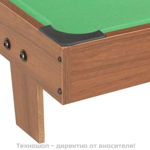 Мини билярдна маса, 3 фута, 92x52x19 см, кафява и зелена