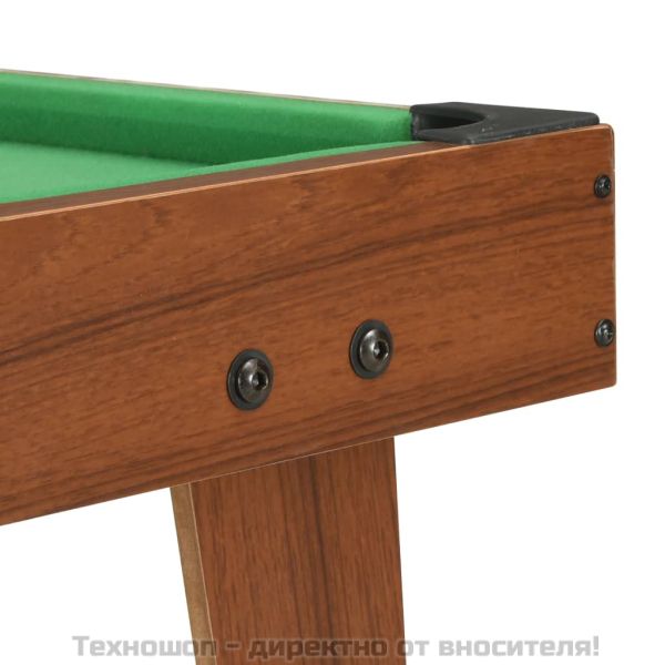 Мини билярдна маса, 3 фута, 92x52x19 см, кафява и зелена