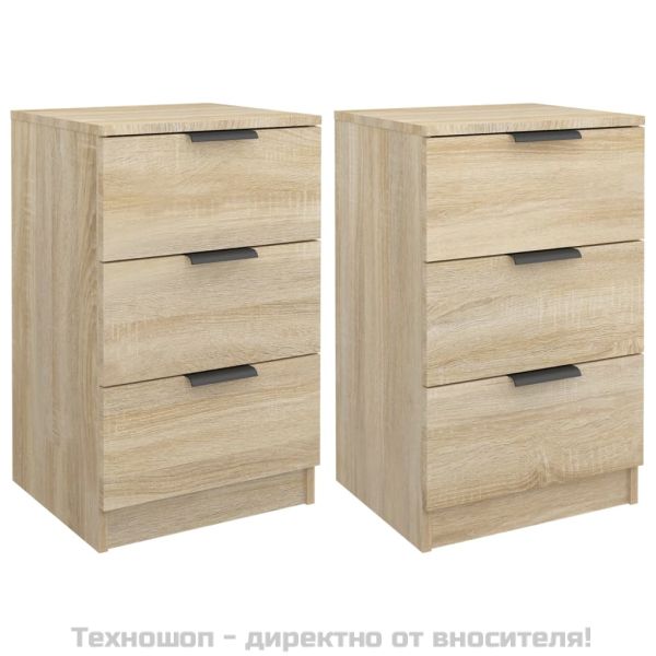Нощни шкафчета, 2 бр, сонома дъб, 40x36x65 см