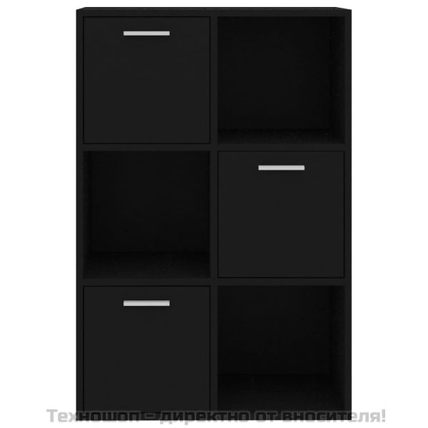 Шкаф за съхранение, черен, 60x29,5x90 см, инженерно дърво