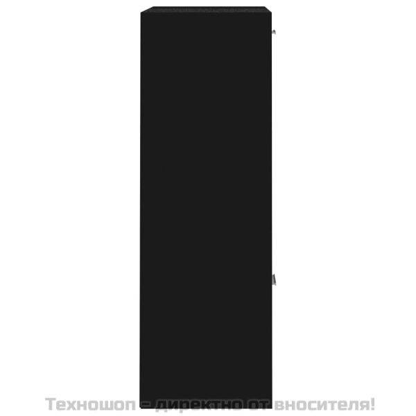 Шкаф за съхранение, черен, 60x29,5x90 см, инженерно дърво
