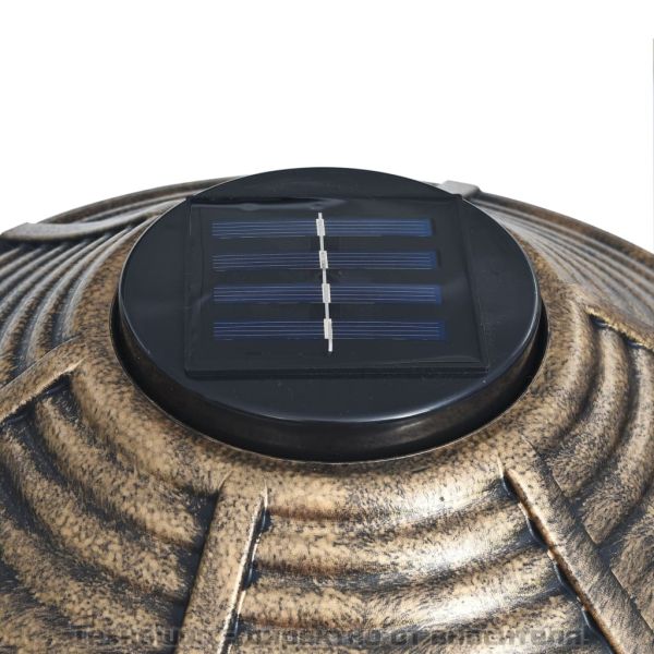 Декоративна баня за птички, соларни LED лампи, пластмаса