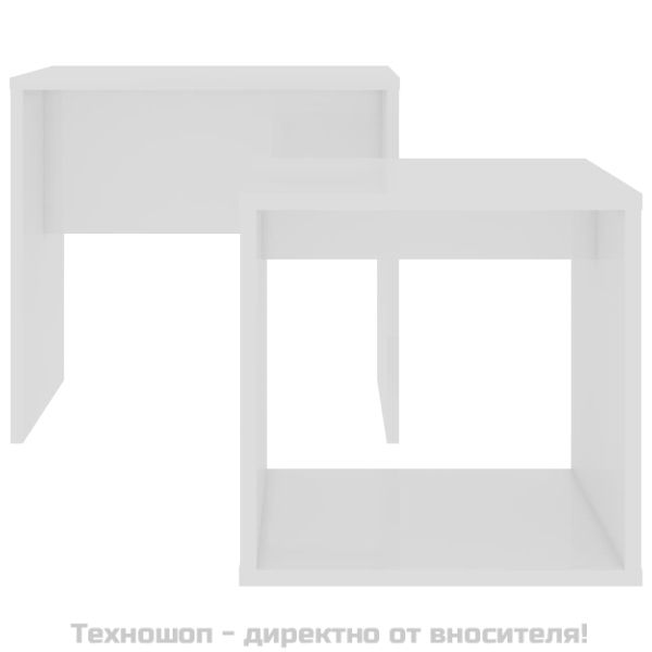 Комплект маси за кафе, бял, 48x30x45 см, инженерно дърво